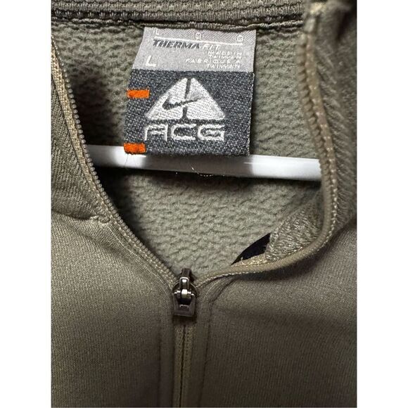 Nike ACG Therma Fit Fleece 1/4 Zip Pullover Thermal Layer Men’s Large Olive Gree - Picture 3 of 6